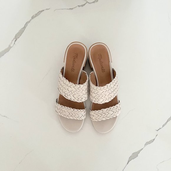 The Kiera Mule Sandal in Woven Leather - Pale Oyster - Size 8 - Picture 5 of 9